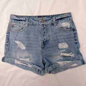 Ripped jean shorts, size 28